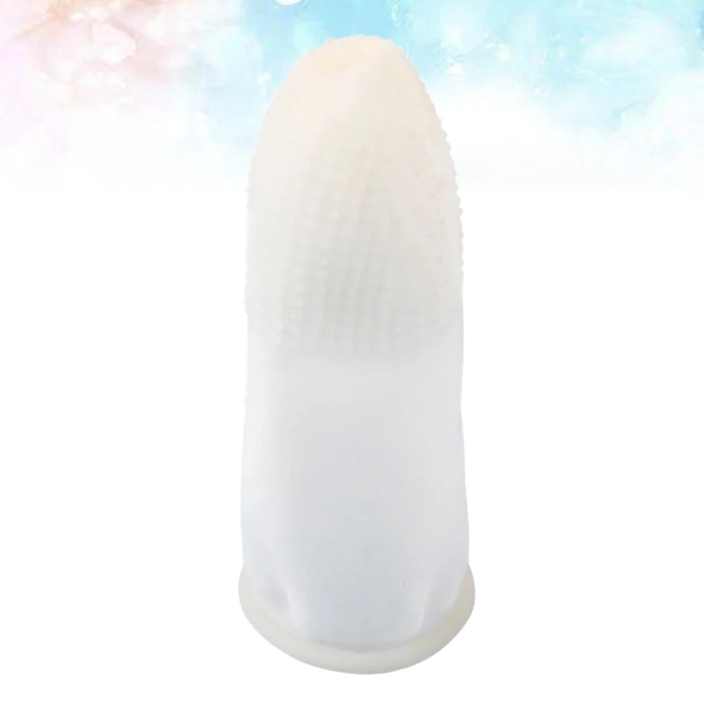 

100pcs Finger Cots Finger Protective Gloves Finger Sleeves Non-slip Finger Protector Size L (Milk White)