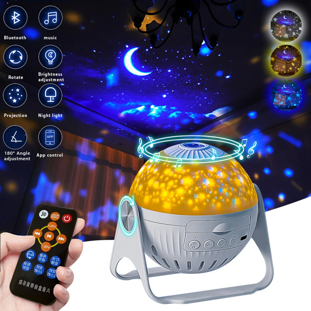 

Planetarium Projector Night Light with Nebula Moon Rotating Star Projector USB Night Bedroom Focusing Full Star Light Room Decor
