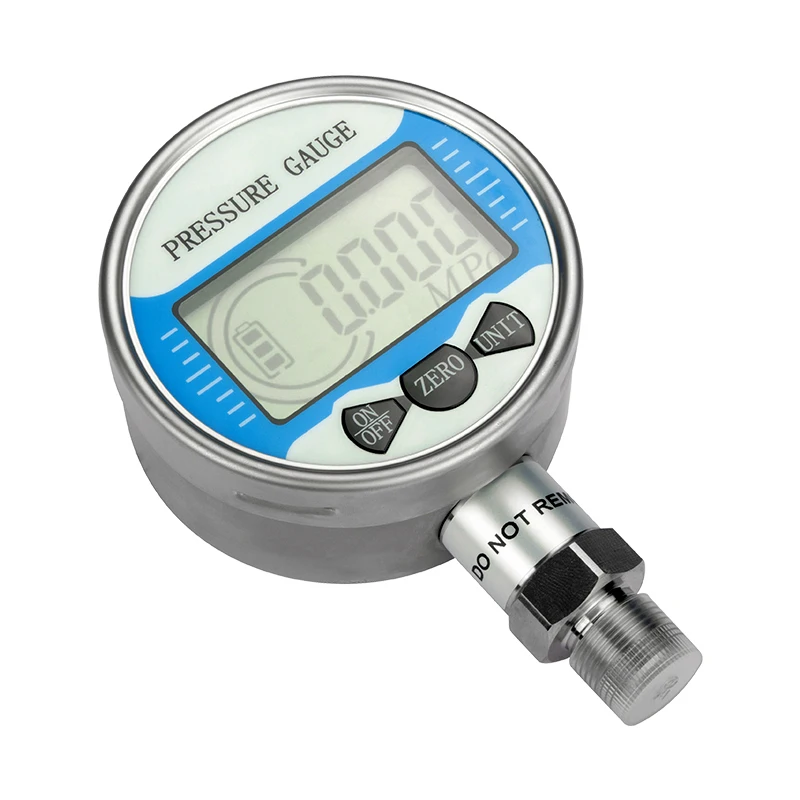 Qidian Factory Digital Hydraulic Pressure Gauge with Temperature Diaphragm  LCD Stainless Steel Gas Liquid Fuel Manometer