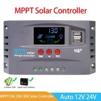 10a 20a 30a mppt solar charge controller 12v 24v pv controller for lithium lifepo4 battery for 100w 200w 300w 400w solar panel