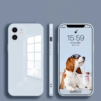 square tempered bumper phone case for iphone 13 mini 12 11 pro se 2 x xr xs max 8 7 6 6s plus anti knock liquid silicone frame