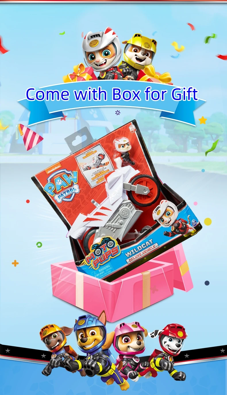 Подлинный Щенячий патруль роскошный мотоцикл с каталкой и игрушечной фигуркой