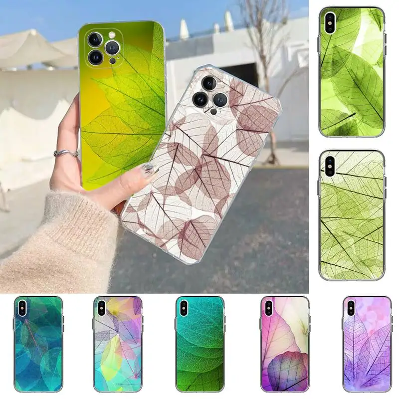 

Leaf specimen Phone Case For iPhone 13 14 Pro Max XS XR 12 11 Pro 13 Mini 6 7 8 Plus Clear Back Cover Capa