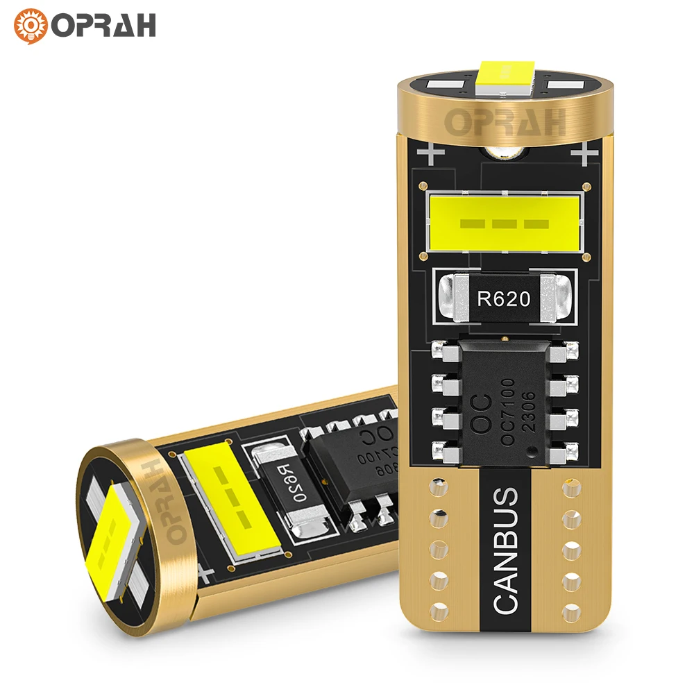 Oprah 2-pack T10 W5w Csp Сигнальный Указатель Поворота 2055 Чип 3smd Белый 6000k Широкий Луч