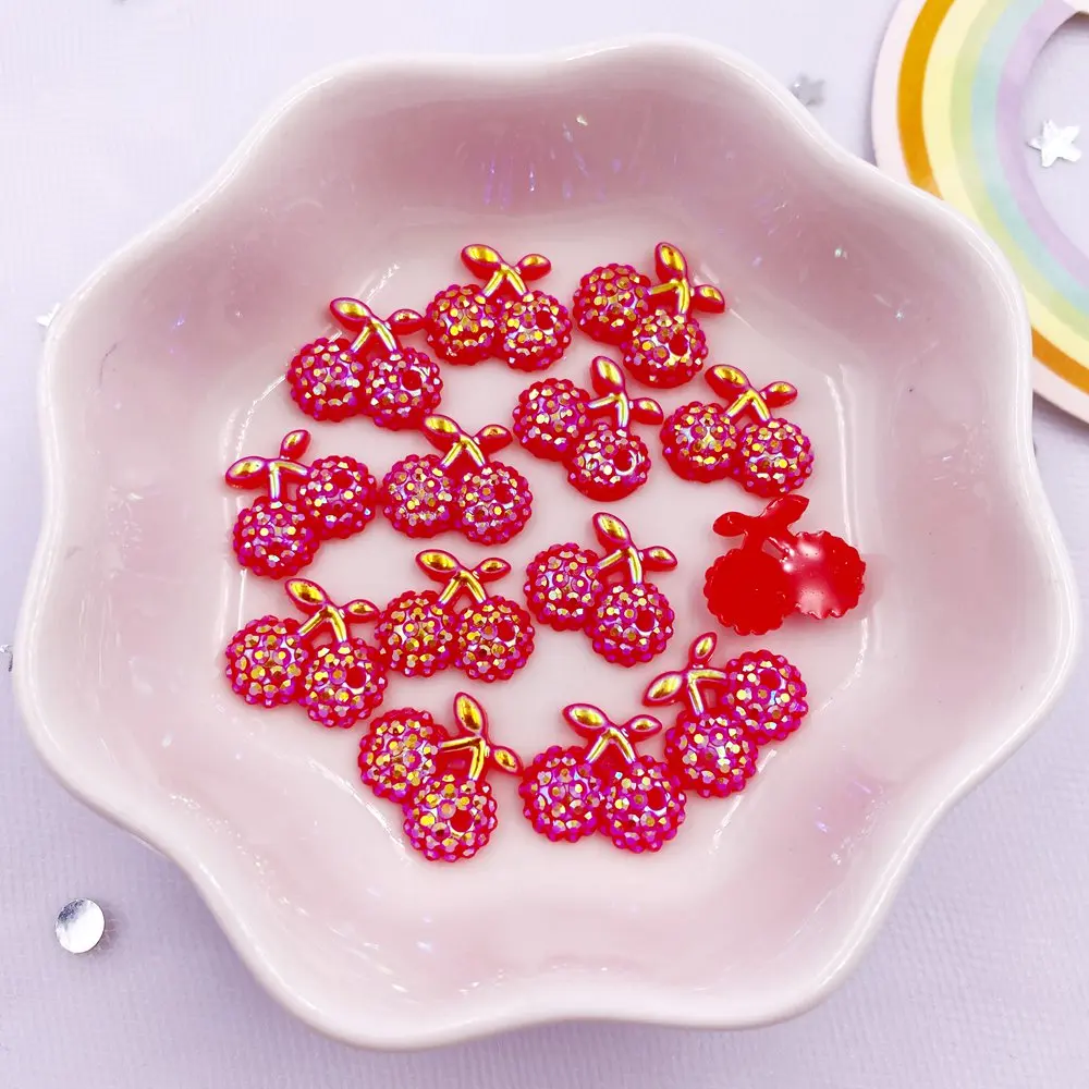 50 шт. AB каучуковая Милая Мини кристаллическая красная вишневая арт аппликация