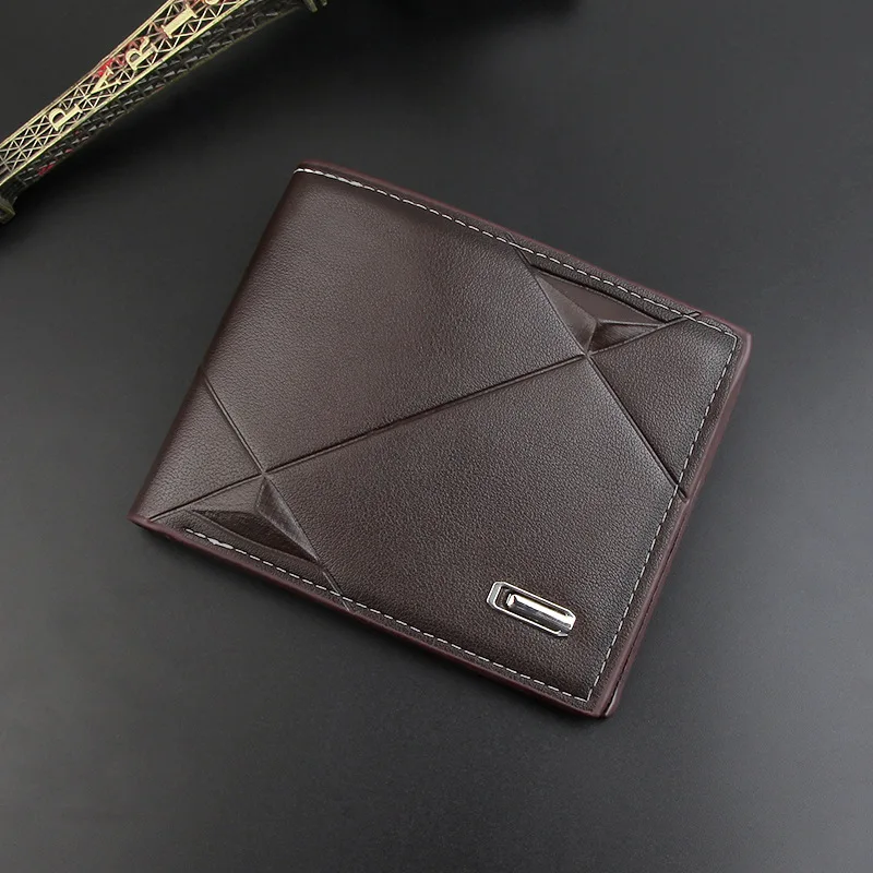 Short Men Wallets Slim Classic Coin Pocket Photo Holder Small Male Wallet Business Quality Card Holder Frosted Leather Men Purse
