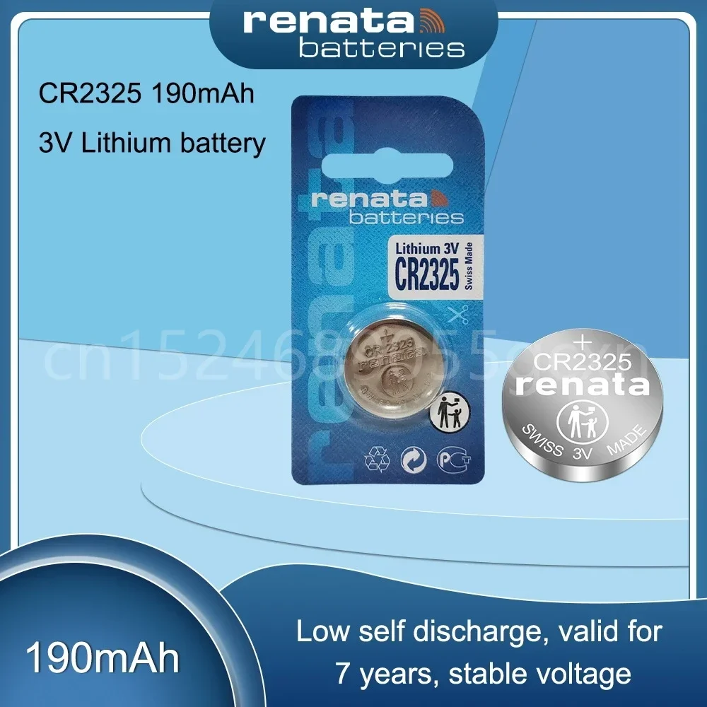 100% Original Renata CR2325 CR 2325 BR2325 ECR2325 3V Lithium Battery for Watch Car Remote Control Alarm Button Coin Cell