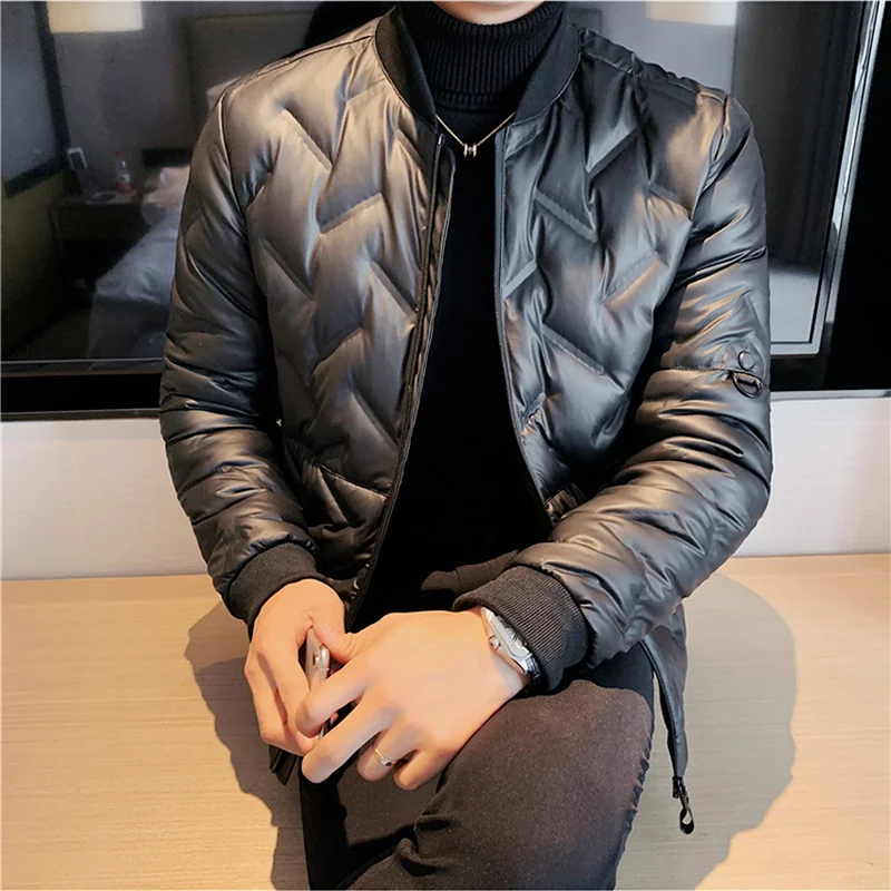 2021 Winter Light Thin Duck Down Jackets Men's Korean Fashion Slim Casual Down Coats Short Warm Parkas Outdoor Windproof Jacket