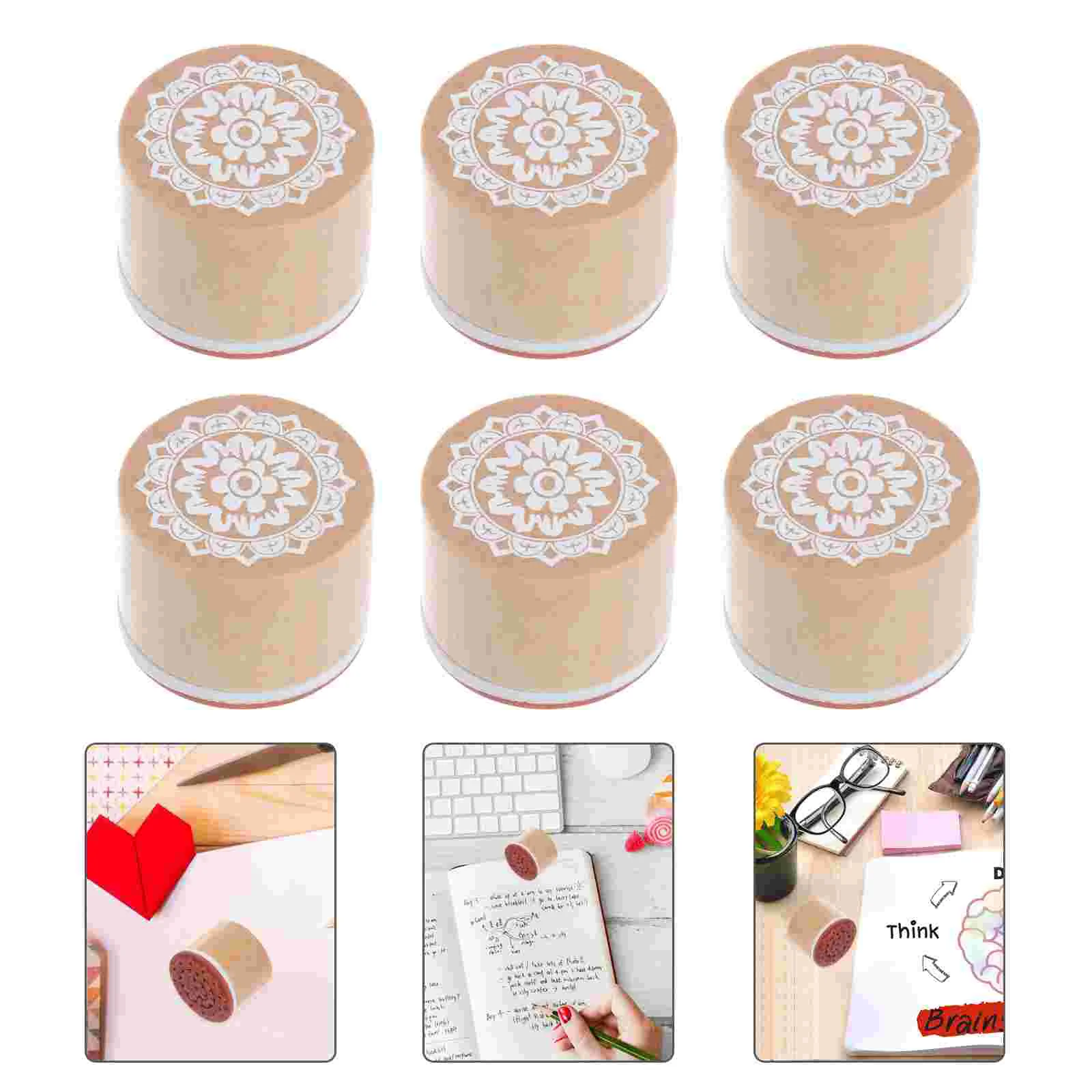 

Stamp Seal Christmas Wood Stamps Wooden Sealing Snowflake Diary Snowman Reindeer Holiday Rubber Scrapbooking Scrapbook Round