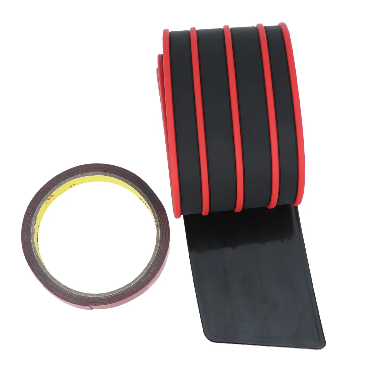 

1 Pc Bumper Strip Sticker Black & Red Bumper Rubber for Automobile Car