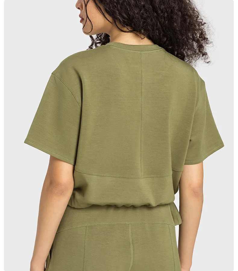 LuluTop Women Gym Sport Shirts Women's Short Sleeve Top Yoga Crop Womens Clothing T-shirts Outdoor Leisure Jogging Sportswear