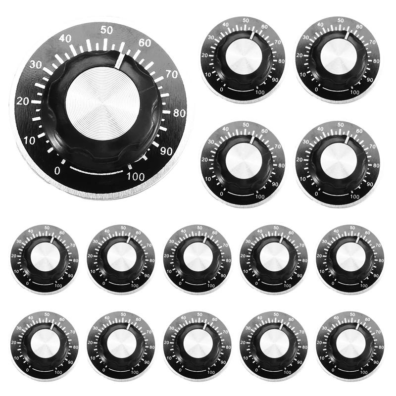 15 комплектов ручек управления потенциометром A03 и пластинок со шкалой 0-100