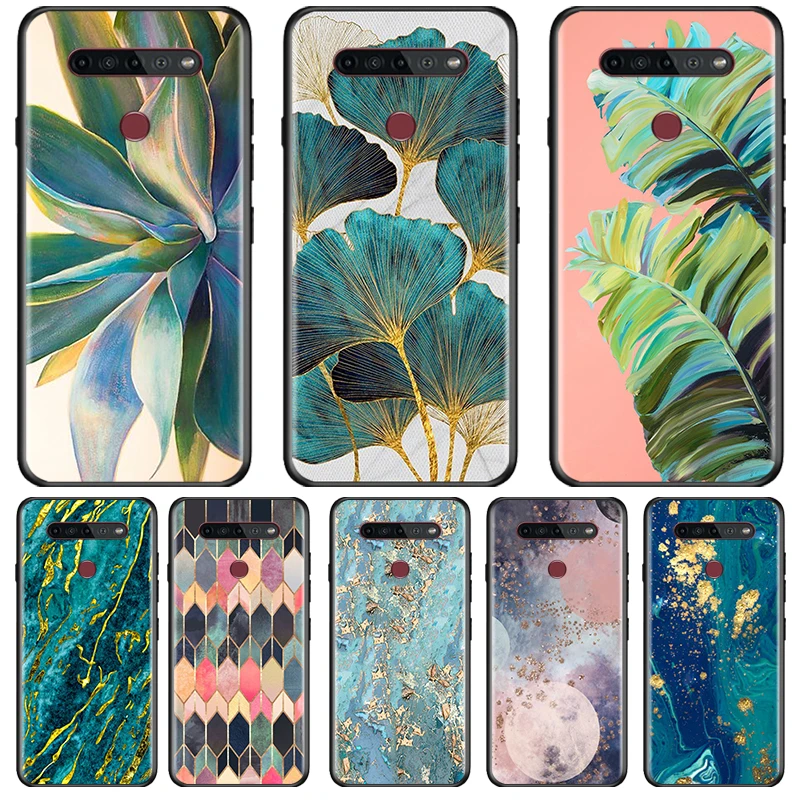 

Gingko Flower Cover LG K92 K42 K22 K71 K61 K51S K41S K30 K20 2019 Q60 V60 V50 S V40 V30 G8 Black Phone Case