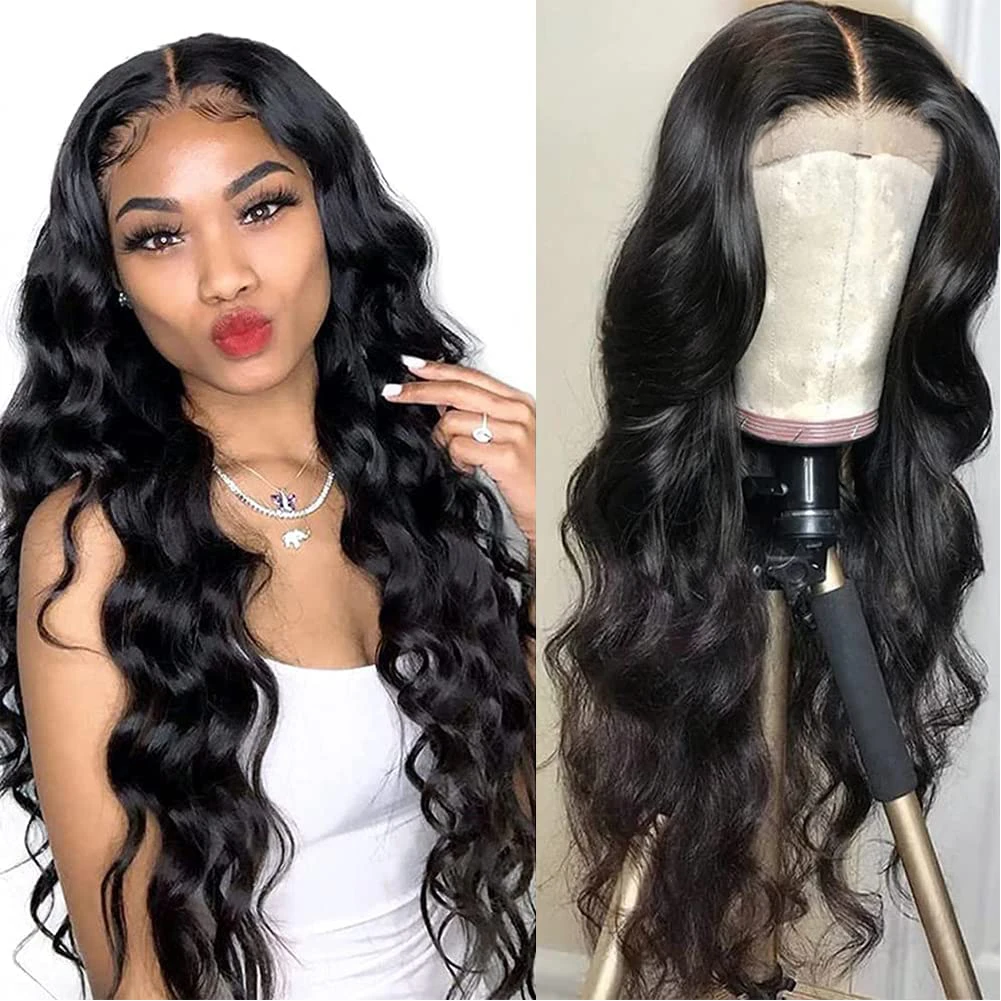 

AIMEYA Long Remy Brazilian Body Wave Human Hair With Baby Hair 13x4 13x6 Transparent Lace Frontal Glueless Wig For Black Women