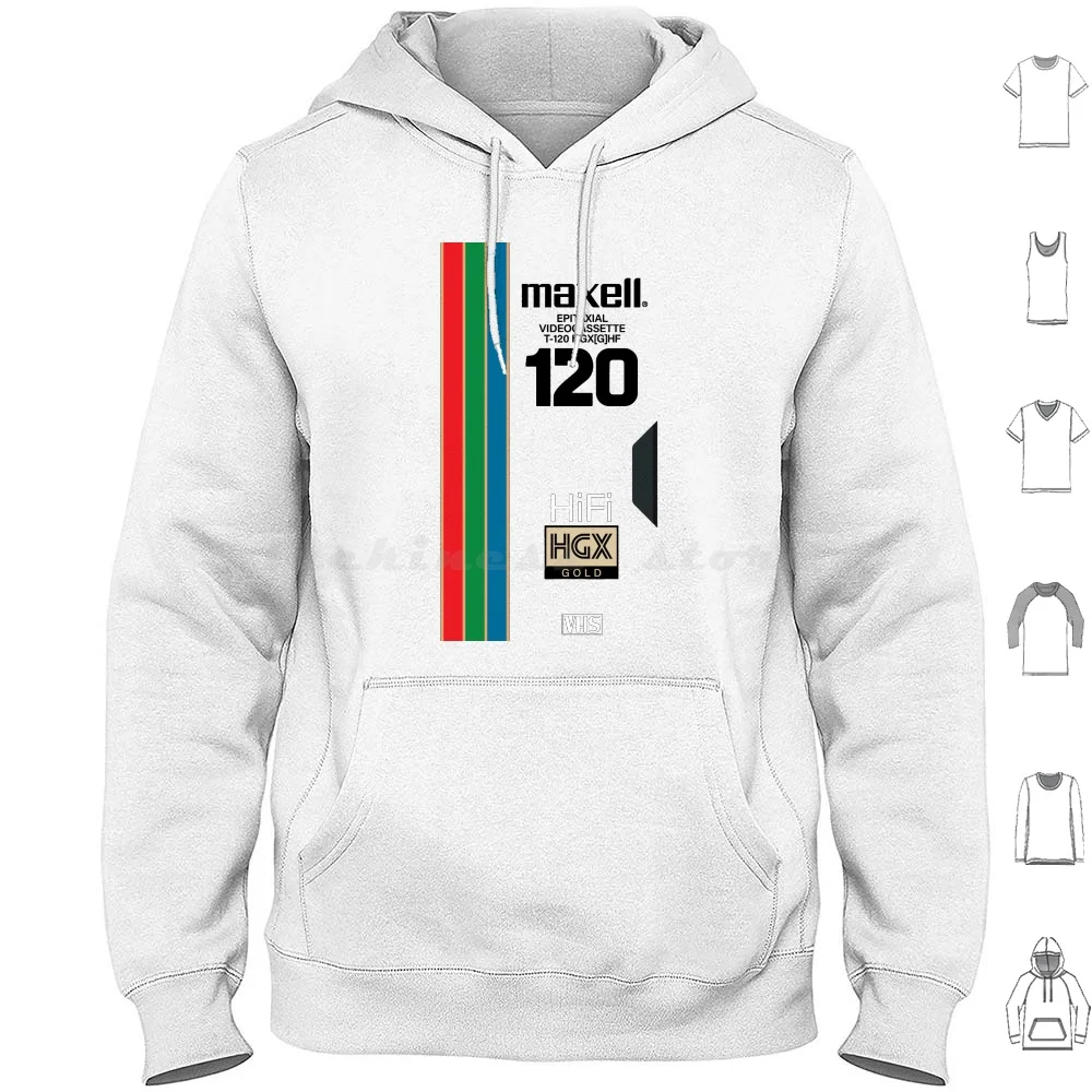 

Vhs Maxell T-120 Hgx [ G ] Hf Hoodie cotton Long Sleeve Vhs Film Movie Retro Video Retrowave Vaporwave Synthwave 80S Vintage