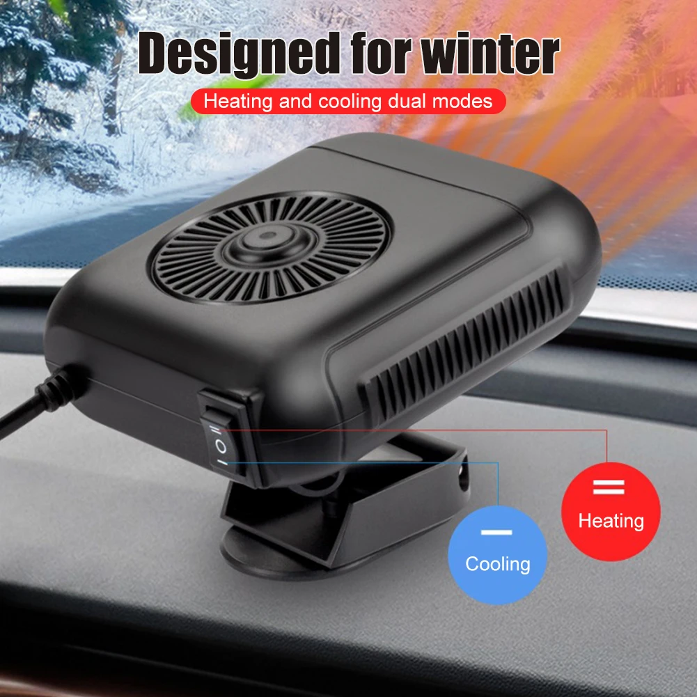 

Car Heater Windshield Heating and Cooling 12v/24v High-power Defogging Hair Dryer Car Heater Heating Fans 360-Degree Adjustable