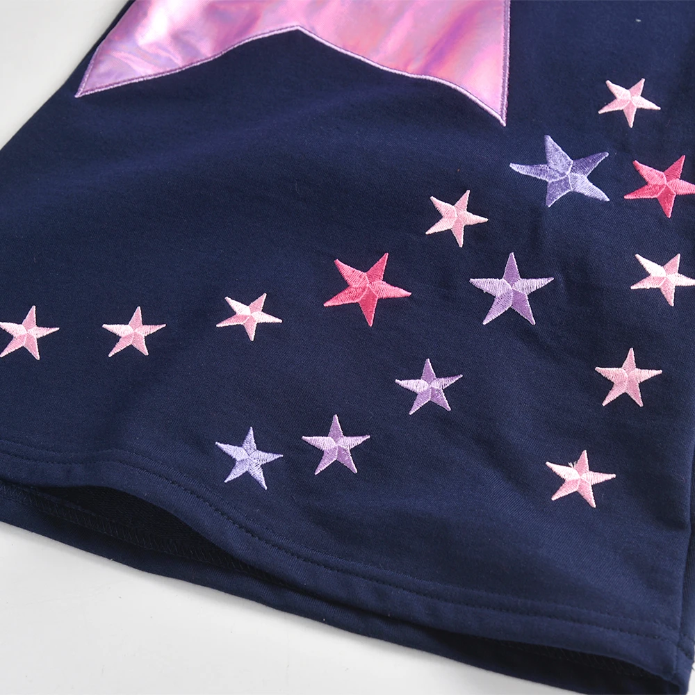 DXTON Girls Christmas Dresses Reindeer Star Beading Sequins Dress Children Autumn Winter Cotton Clothes Toddlers Hoodies Dress