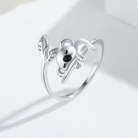 harong fashion lifelike koala ring size adjustable cute cartoon animal rings for girl women men party jewelry gift