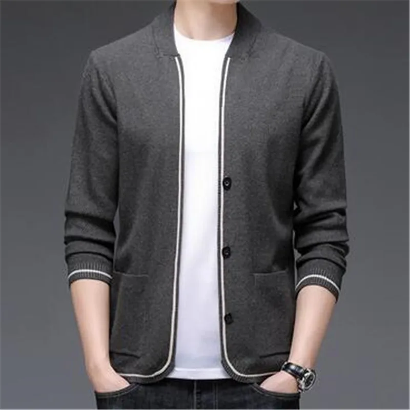Top Quality New Autum Winter Brand Fashion Slim Fit Knit Cardigan Men Japanese Sweater Casual Coats Jacket Mens Clothes 2023