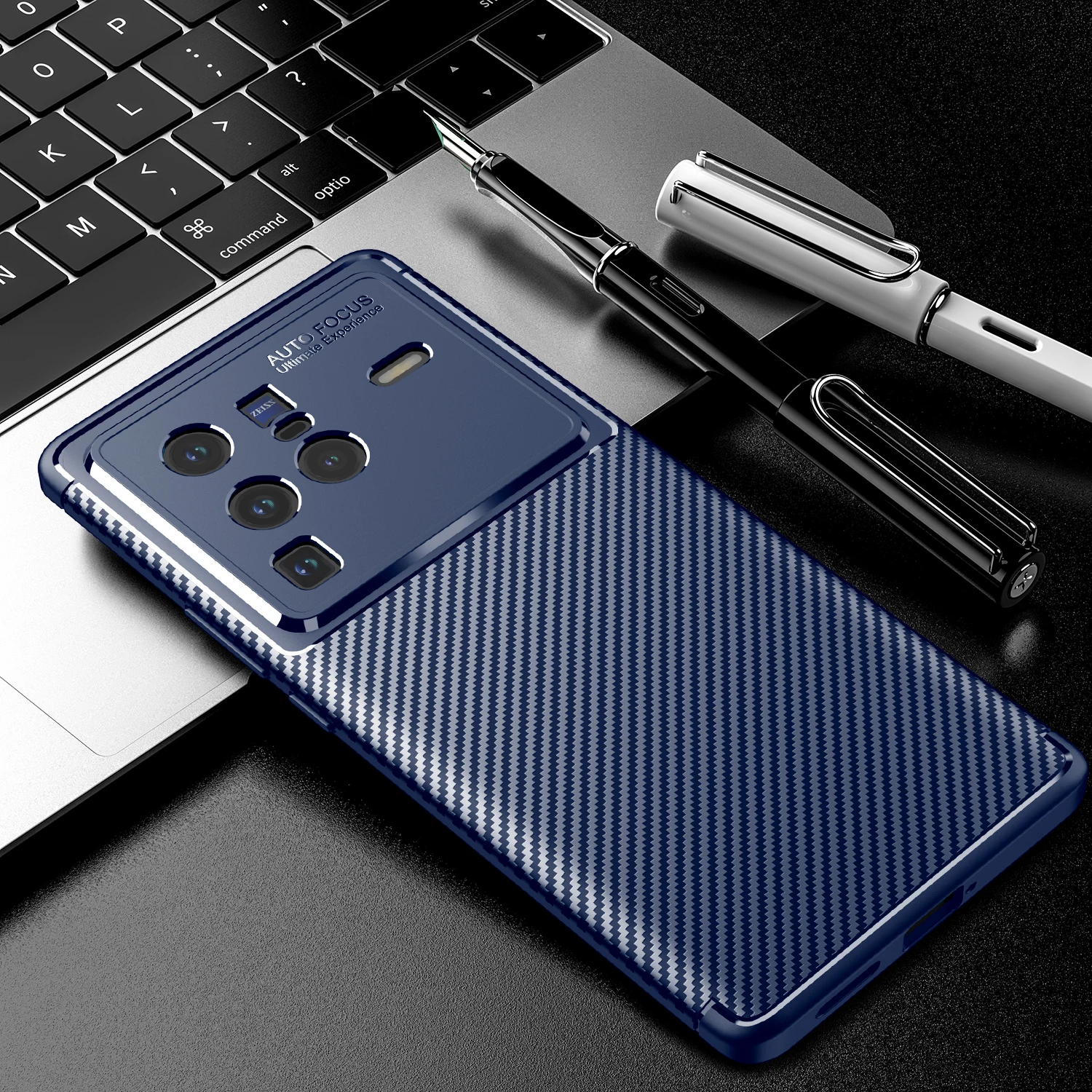 

Чехол для телефона для VIVO X80, текстура из углеродного волокна, Мягкая силиконовая Противоударная задняя крышка для VIVO X80 Pro Funda