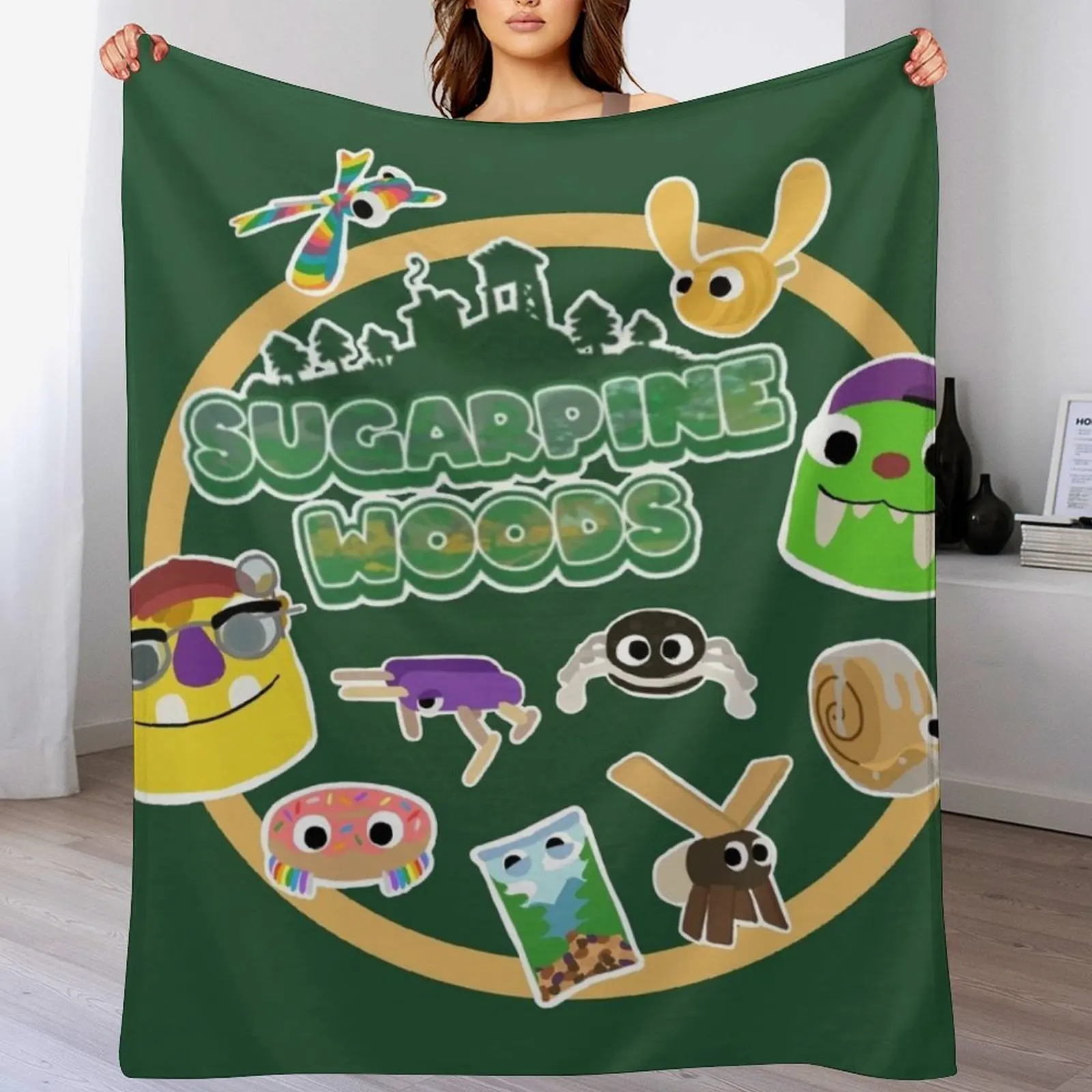 Sugarpine Woods Bugsnax Персонажи Kinda bug Snack Bookbag Snax и Grumpus Пледы Свободные одеяла