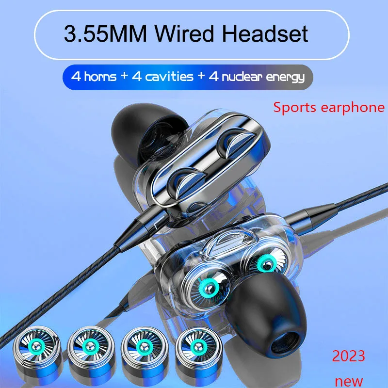 

2023 new Wired Headset Earphones 3.5mm HiFi Stereo Noise Reduction Earbuds Sports Headphones with Mic for iPhone Samsung Xiaomi