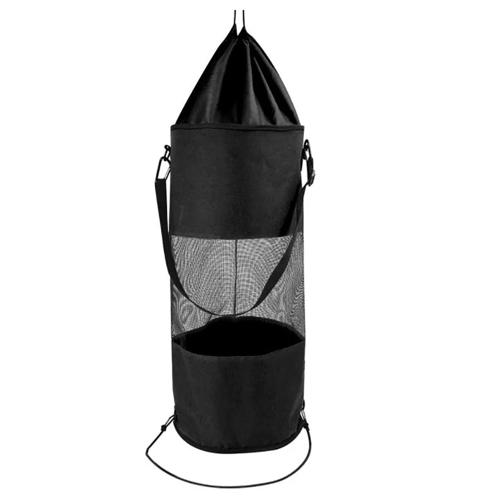 

Boat Trash Bag,Oxford Cloth Portable Outdoor Mesh Trash Bag Storage Organizer for Your Boat,Kayak,Yachts,or Camper,Black