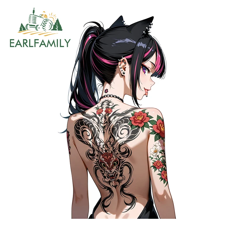 

EARLFAMILY Furr Girl оригинальные татуировки наклейки для девочек фанарт юбка украшение на спину водостойкие мотоциклетные индивидуальные наклейки для автомобиля