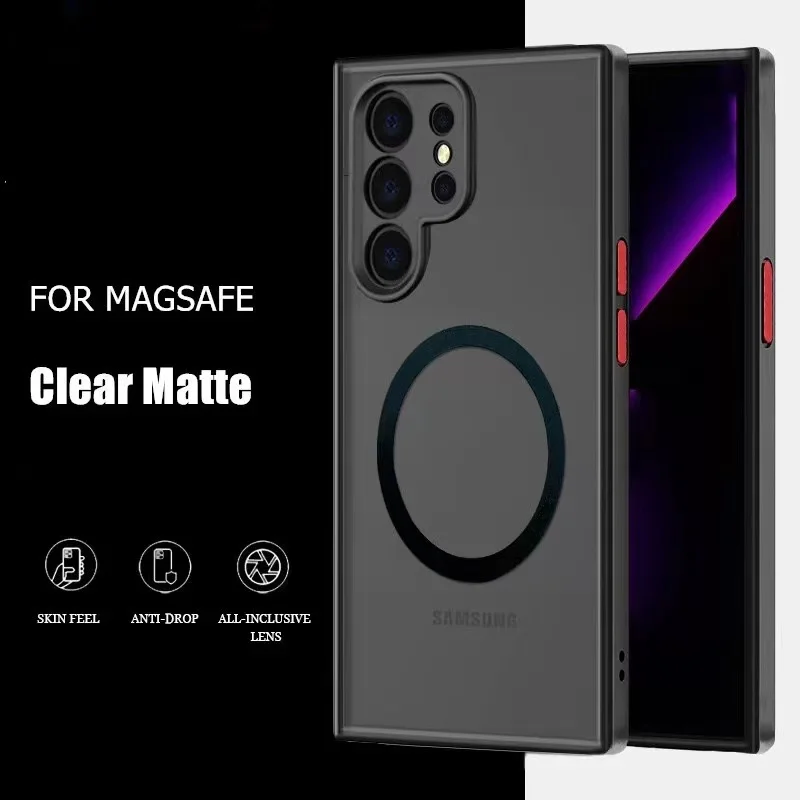 

LVOEST Luxury Hard Matte Back Case For Samsung Galaxy S23 S22 S21 Ultra S30 Plus S20 FE A52 A53 A71 Shockproof Soft Bumper Cover