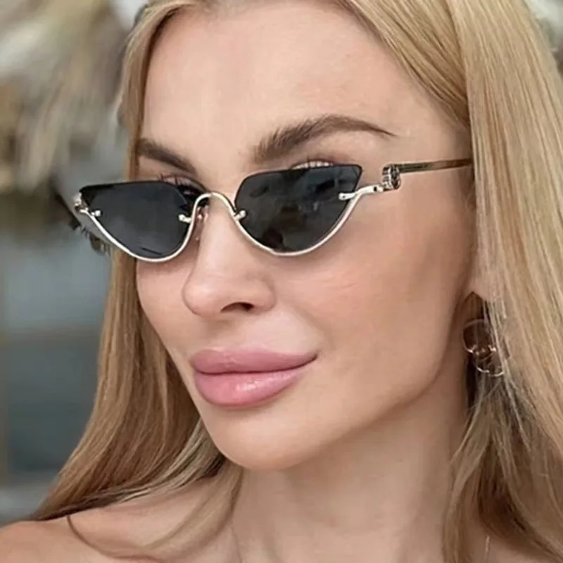 Роскошные брендовые дизайнерские треугольные солнцезащитные очки кошачий глаз