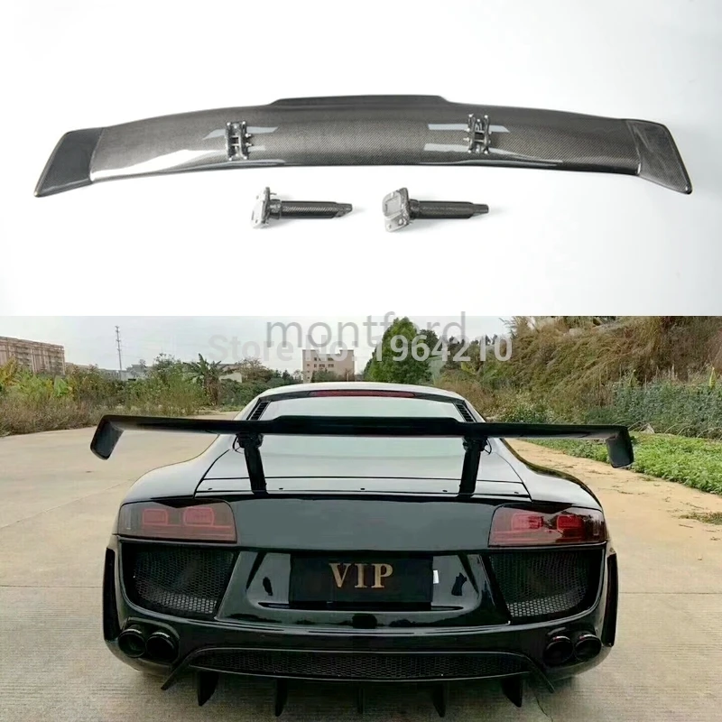 

Высококачественный модифицированный задний спойлер из углеродного волокна для стайлинга автомобиля, украшение для багажника, крыла багажника для Audi R8 2008-2017