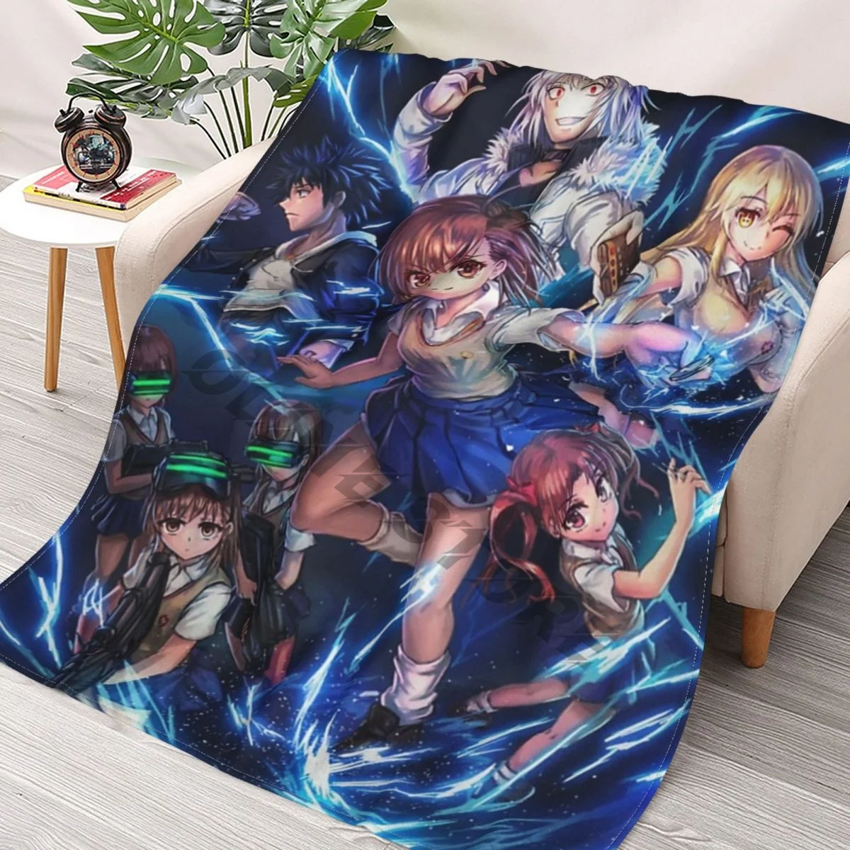 

A Certain Scientific Railgun - Mikoto Kuroko Throws Blankets Collage Flannel Ultra-Soft Warm picnic blanket bedspread on the bed