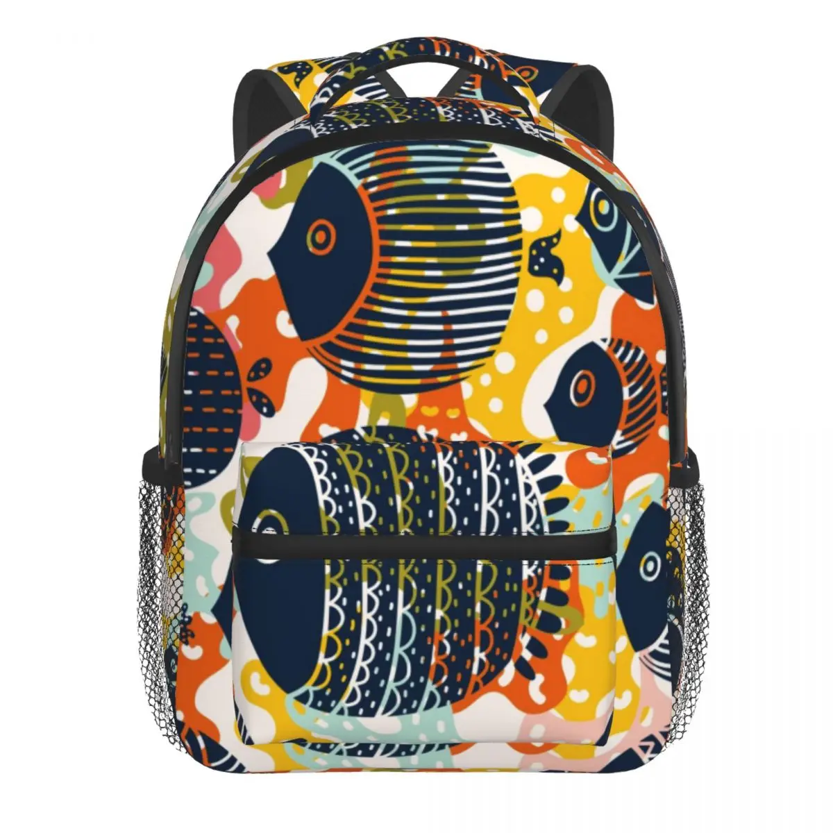 Colorful Fish Sea Animal Pattern Kids Backpack Toddler School Bag Kindergarten Mochila for Boys Girls 2-5 Years