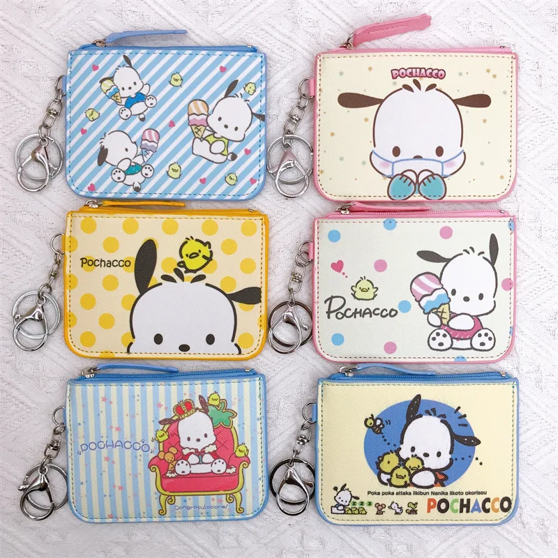 

Sanrio Coin Purse Pochacco Anime Cartoon Cute School Beauty Student Card Small Change Storage Bag Keychain Pendant Toy Girls