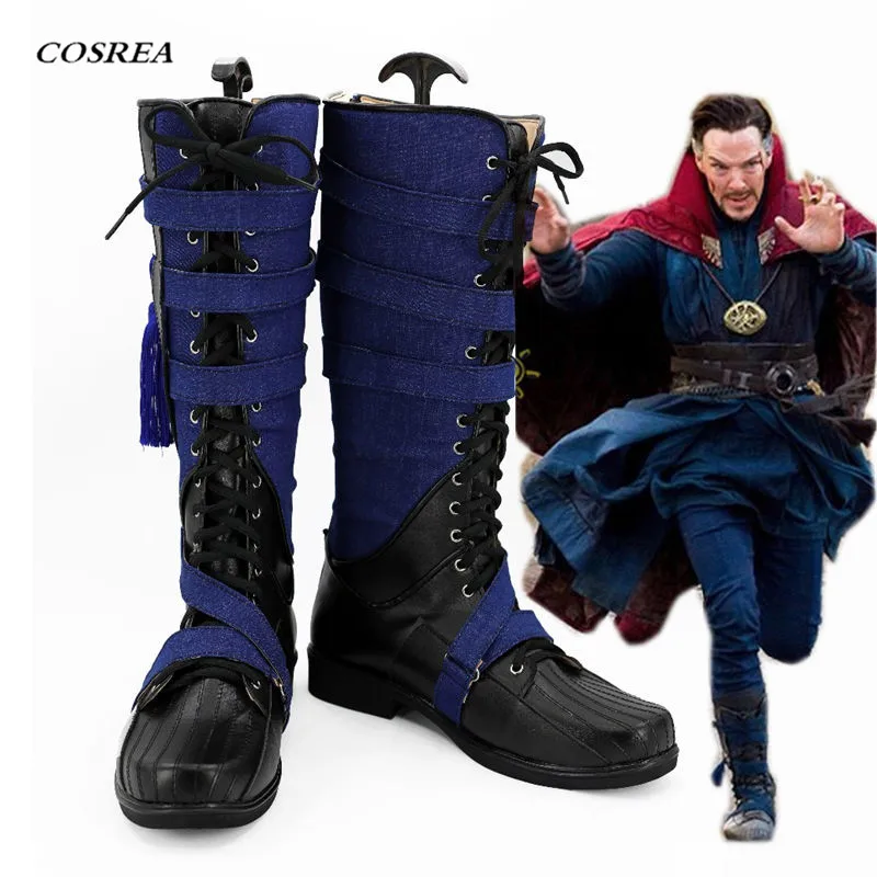 COSREA-zapatos de Cosplay del Doctor Strange para hombre, botas de superhéroe, Stephen Steve, Vincent, Infinity War, Halloween
