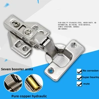 4pcs 304 stainless steel hinge stainless steel door hydraulic hinges damper buffer soft close for kitchen cabinet