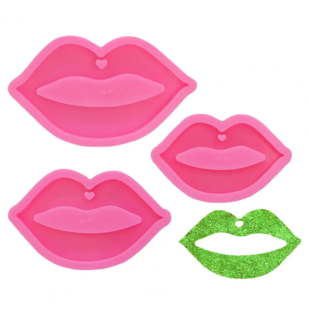 

Chocolate Mould Convenient Cleaning Non-Sticky Reused Safe Key Chain Vivid Color Large Lip Silicone Mould Kitchen Supplies