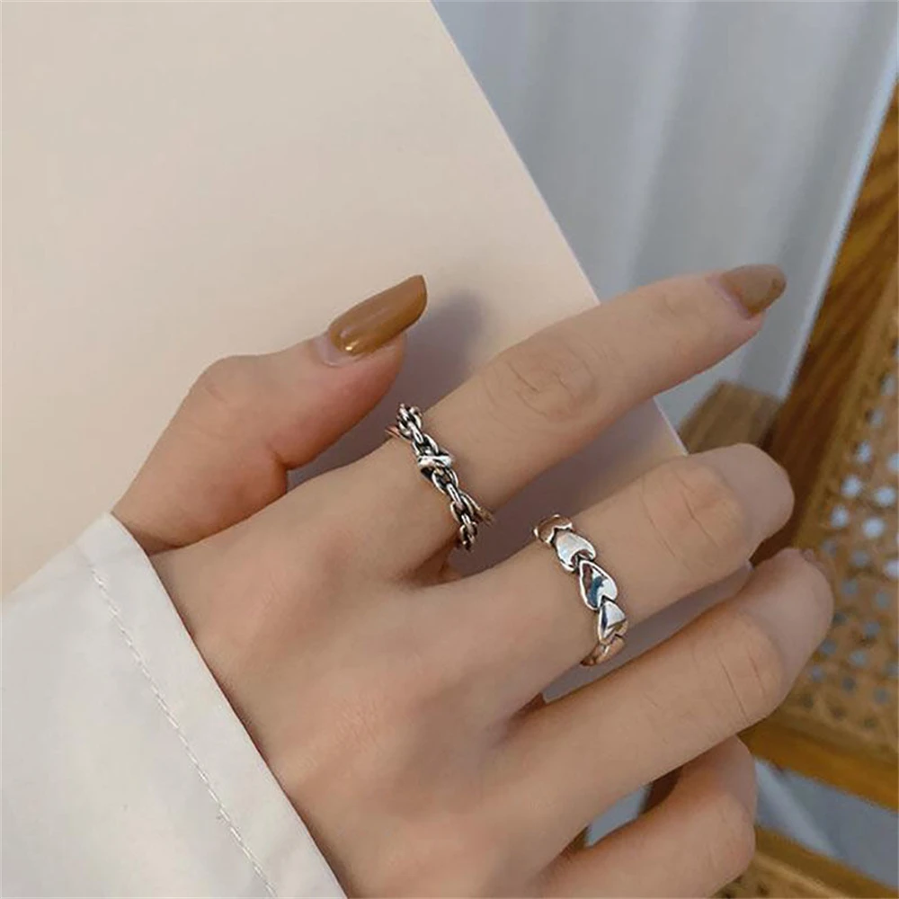 

Ins Fashion Simple Heart Rings For Women 2 Sets New In 2023 Cheap Items With Free Shipping Silver Women's Ring Jewelry Gifts
