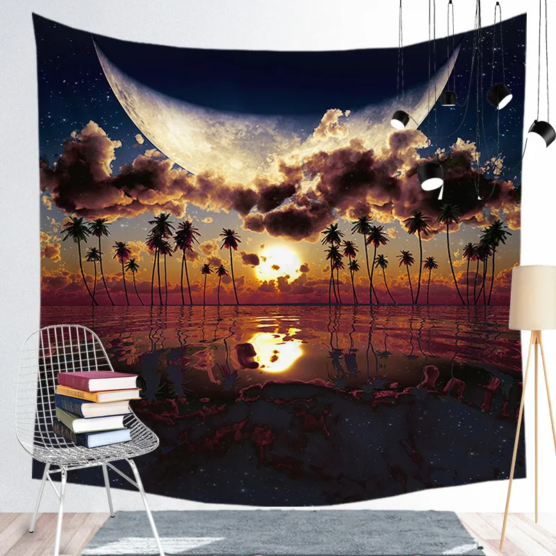 

Wall Covering Soft Tapestries Hangings Kids Light Green Banana Leaf Hanging Blanket Living Room Bedroom Art Décor