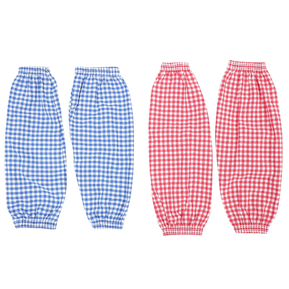 

2 Pairs Plaid Convenient Foldable Arm Protectors for Home