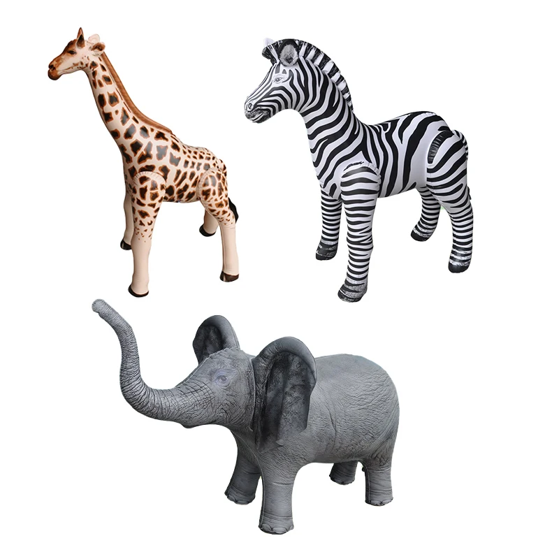 

3pcs Large Inflatable Animal Balloons Cute Simulation Elephant Giraffe Zebra Balloon Birthday Party Scene Decoration