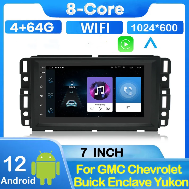 

7'' Android12 Car Multimedia Player Radio GPS for GMC Chevrolet Buick Enclave Yukon Acadia Equinox Auto Stereo Video CarPlay