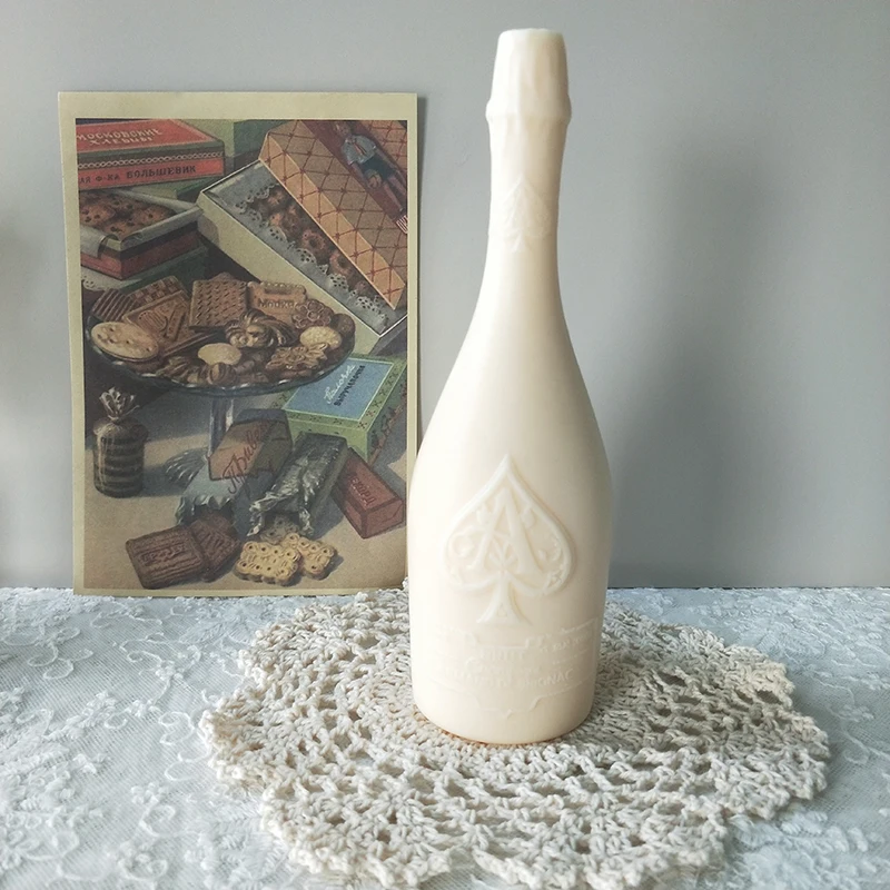Handmade 3D Scented Champagne Bottle Candle Mold Wine Bottle Silicone Mold
