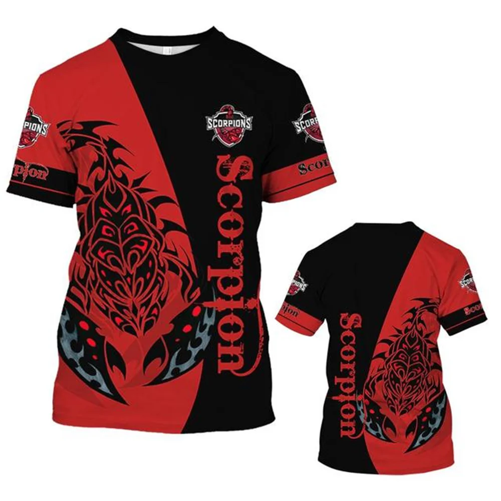 

Summer Animal Men T-shirt Short Sleeve 3D Printed Scorpion Pattern Casual Fashion Fun T-shirt Sports Men Oversized Size Clothing