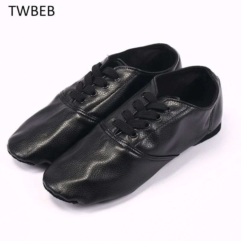 

Kids 34-46 PU Leather Jazz Shoe Women Dance Damen Schuhe Design Soft Lace Up Lady Practice Teacher Ballet Jazz Ballet Shoes