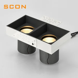 SCON двойной Downlight7W 12 Вт 14 Вт 24 Вт 21 Вт 36 Вт чистого черного цвета, встроенный потолочный светильник светодиодный модули Ресторан светодиодный светильник