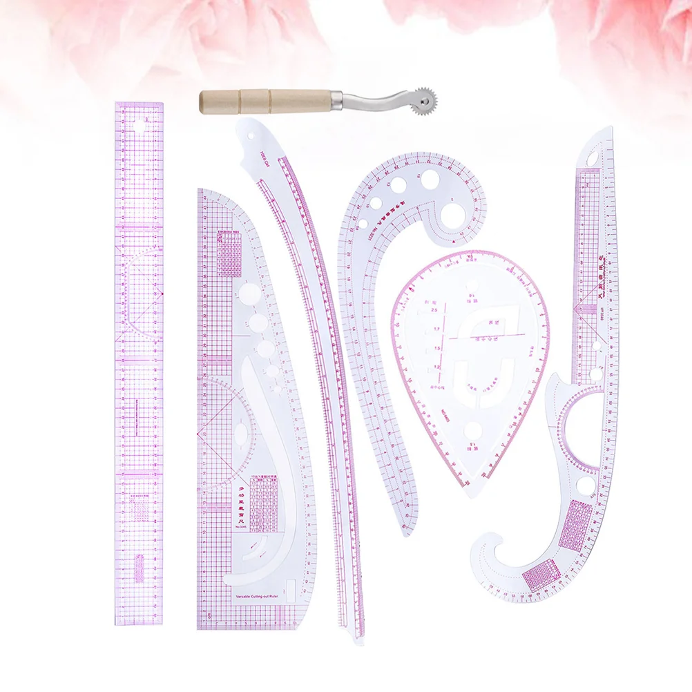 

7pcs French Curve Pattern Ruler Metric Sewing Ruler Set Drawing Template Fashion Measuring Ruler for DIY Crafts Tailor Clothing
