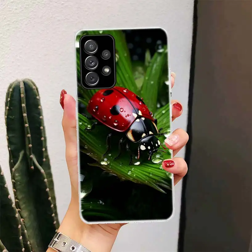 Чехол с семизвездочной божьей коровкой для Samsung Galaxy A15 A14 A13 A12 A55 A54 A53 A52 A32 A35 A34 A33 A25