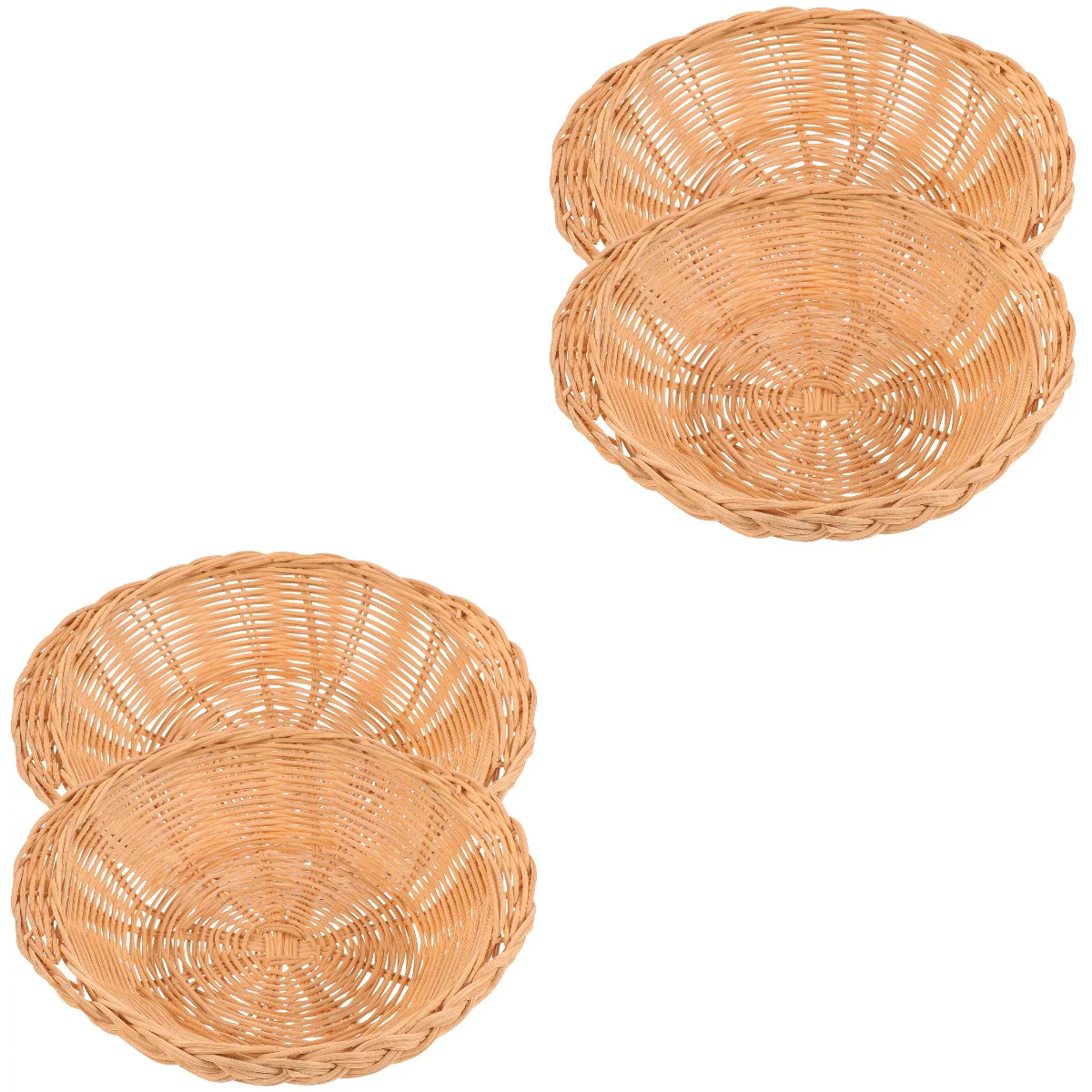 

4 pcs Household Large-capacity Rattan Basket Fruit Vegetable Storage Basket Open Design Basket