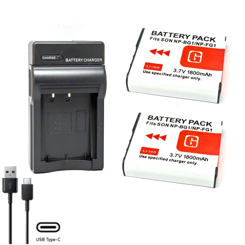 Фото Новый аккумулятор для камеры 1800 мАч 3,7 В NP-BG1/NP-FG1 + зарядное устройство для SONY DSC W300 W200 W270 W290 WX10 H70 W210 W170 H50 H10 H9 HX5C T100 №3